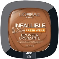 L'Oreal Paris Infallible Up to 24H Fresh Wear Soft Matte Longwear Bronzer. Waterproof, heatproof, transfer, humidity and sweatproof, Tan, 0.31 oz