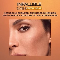 L'Oreal Paris Infallible Up to 24H Fresh Wear Soft Matte Longwear Bronzer. Waterproof, heatproof, transfer, humidity and sweatproof, Tan, 0.31 oz