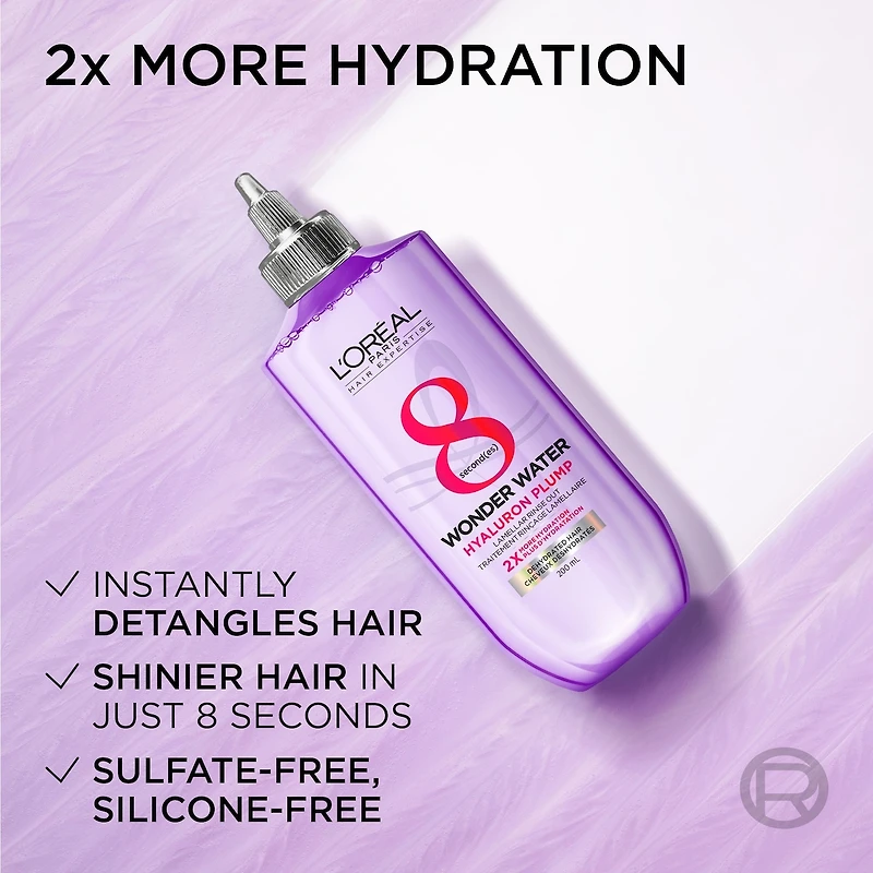 8-Second Wonder Water, Lamellar Water Rinse-Out with Hyaluronic Acid, Silicone Free