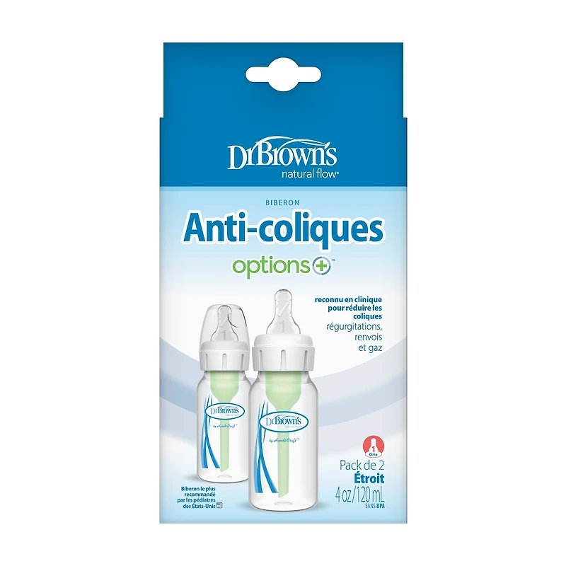 4oz/120ml Options+ Narrow Bottle 2pk