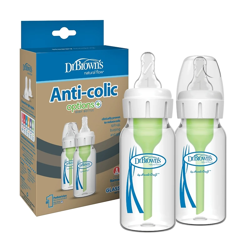 Biberon en verre de Dr. Brown's Options+ 120 ml, paquet de 1