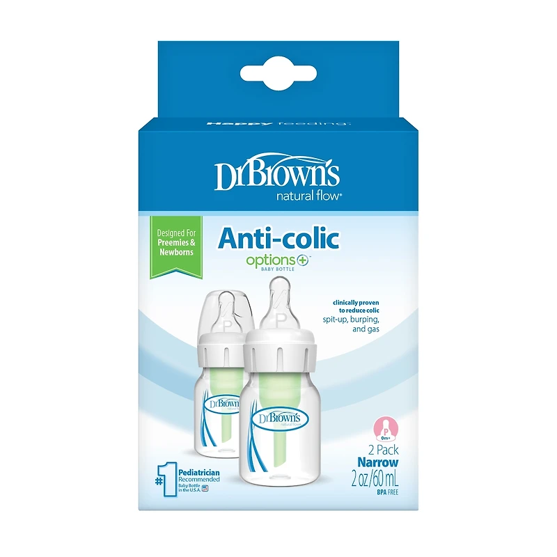 Biberon Anti Colique Options+ Preemie 2oz/60ml, 2pk