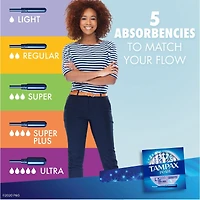 Tampons Tampax Pearl avec tresse anti-fuites LeakGuard et applicateur en plastique sans BPA, degré d’absorption léger, non parfumés, 36 tampons