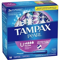 Tampons Pearl, degré d’absorption Ultra, 18 tampons