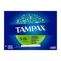 Tampax Cardboard Tampons Super Absorbency, Anti-Slip Grip, LeakGuard Skirt, Unscented, 40 Count