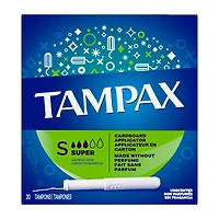 Tampons avec applicateur en carton, Super, non parfumés, 20 tampons