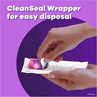 Tampons Radiant avec tresse anti-fuites LeakGuard et applicateur en plastique sans BPA, degré d’absorption régulier, non parfumés, 14 tampons