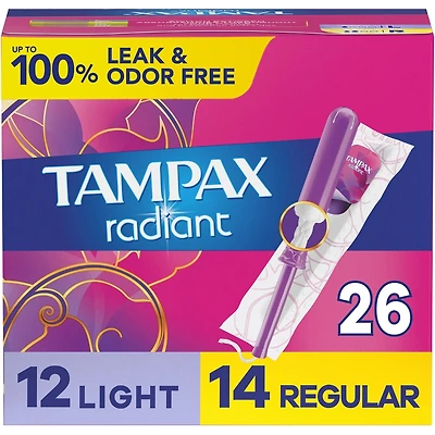 Radiant Tampons Trio Pack Regular/Super/Plus Absorbency, Unscented