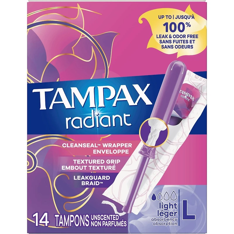 Tampons Radiant, degré d’absorption léger
