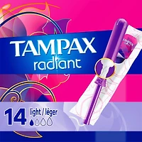 Tampons Radiant, degré d’absorption léger