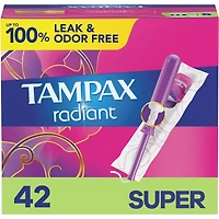 Radiant Tampons with LeakGuard Braid, Super Absorbency, Unscented
