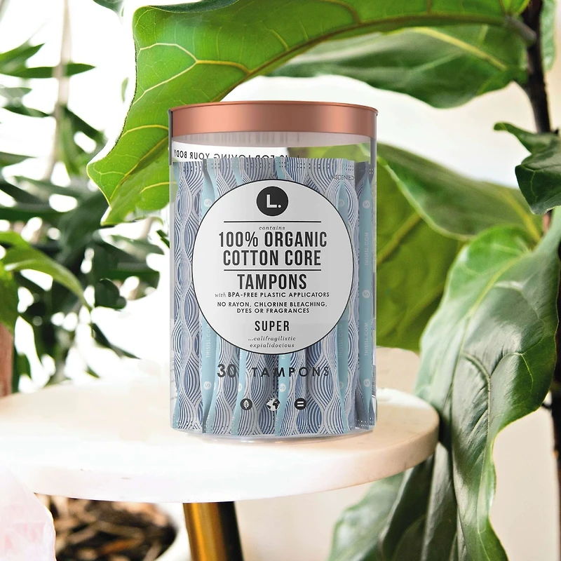 Tampons en coton biologique, degré d’absorption super, 30 tampons