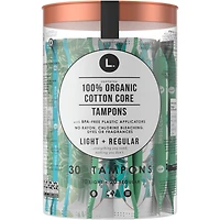 Tampons en coton biologique, paquets multiples, degré d’absorption léger + régulier, 30 u