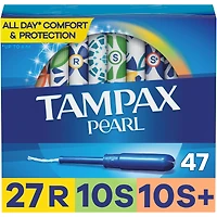 Tampons Tampax Pearl avec tresse anti-fuites LeakGuard, degré d’absorption régulier/super/super plus, emballage triple, non parfumés