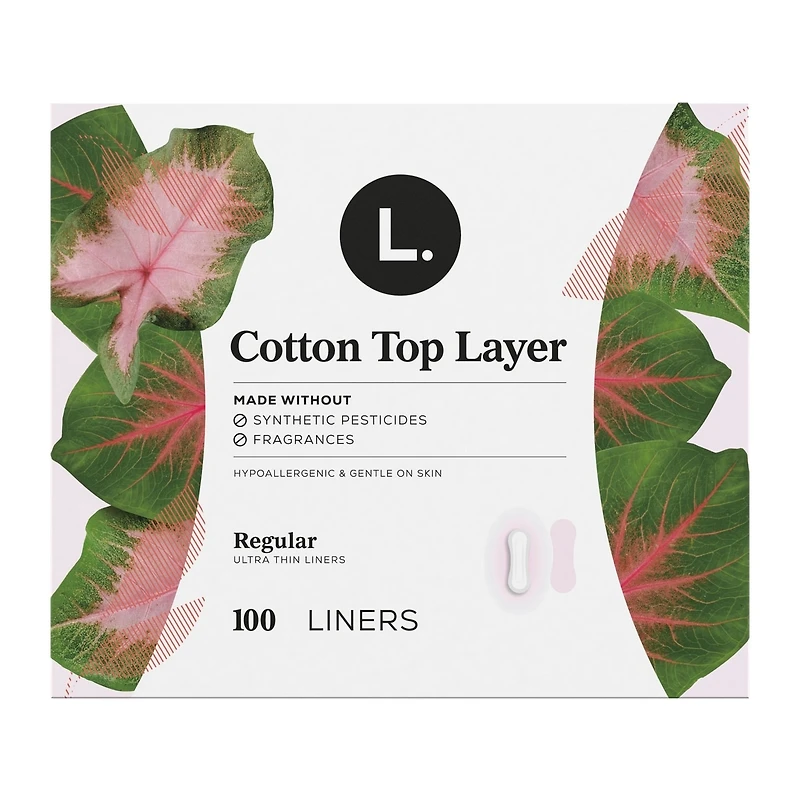 Ultra Thin Liners for Women, Regular Coverage, Cotton Top Layer, Unscented Pantiliners