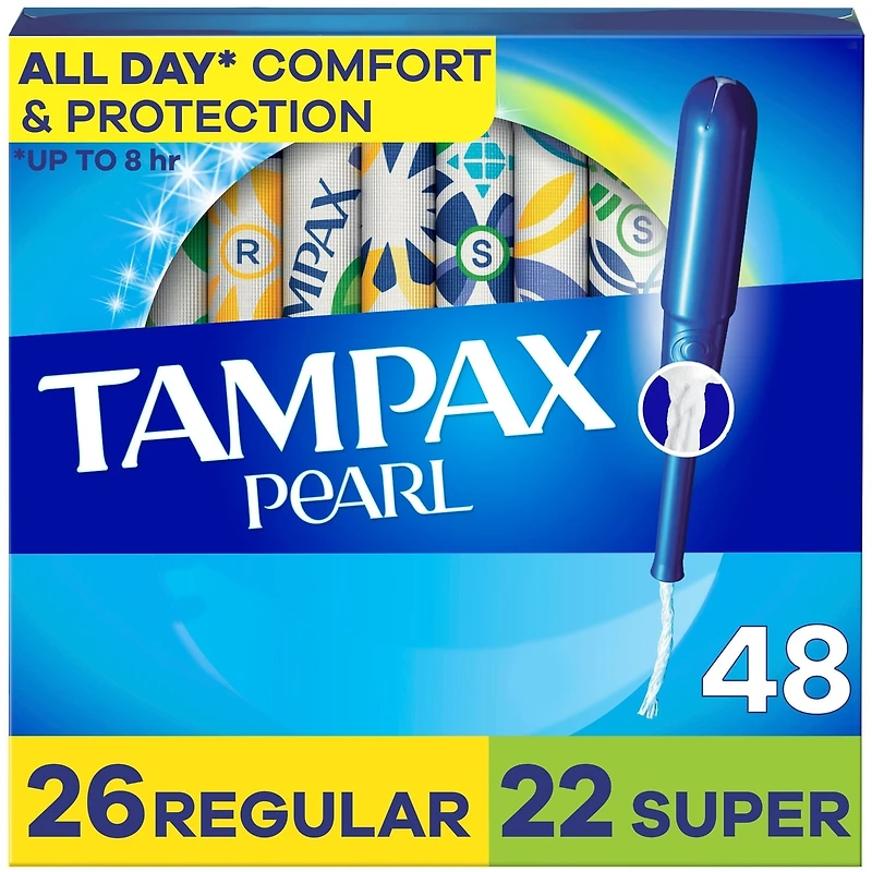 Tampons Pearl avec tresse anti-fuites LeakGuard, degré d’absorption régulier/super, paquets multiples, non parfumés,