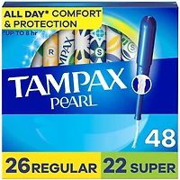 Tampons Pearl avec tresse anti-fuites LeakGuard, degré d’absorption régulier/super, paquets multiples, non parfumés,