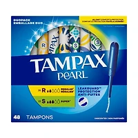 Tampons Pearl avec tresse anti-fuites LeakGuard, degré d’absorption régulier/super, paquets multiples, non parfumés,