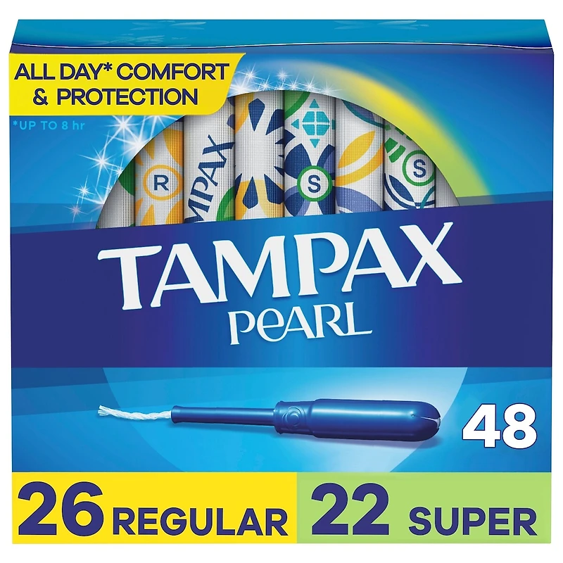 Tampons Pearl avec tresse anti-fuites LeakGuard, degré d’absorption régulier/super, paquets multiples, non parfumés,