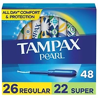 Tampons Pearl avec tresse anti-fuites LeakGuard, degré d’absorption régulier/super, paquets multiples, non parfumés,