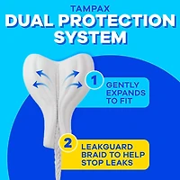 Tampons Pearl avec tresse anti-fuites LeakGuard, degré d’absorption régulier/super, paquets multiples, non parfumés,