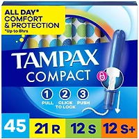 Tampons Pearl compacts, avec tresse anti-fuites LeakGuard et applicateur extensible, applicateur extensible compact, emballage multiple, degrés d’absorption régulier/super/super plus