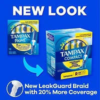 Compact Pearl Tampons Multipack, with LeakGuard Braid & Extendable Applicator, Regular/Super/Super Plus Absorbency, Compact Extendable Applicator, Unscented