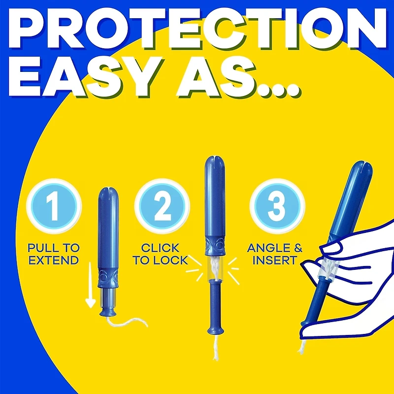 Tampons Pearl compacts, avec tresse anti-fuites LeakGuard et applicateur extensible, applicateur extensible compact, degrés d’absorption régulier/super, emballage multiple, non parfumés