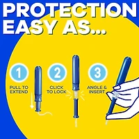 Tampons Pearl compacts, avec tresse anti-fuites LeakGuard et applicateur extensible, applicateur extensible compact, degrés d’absorption régulier/super, emballage multiple, non parfumés