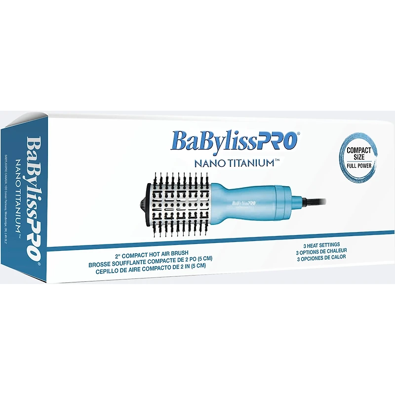 BaBylissPRO® Nano Titanium™ brosse ovale compacte à air chaud de 2 po