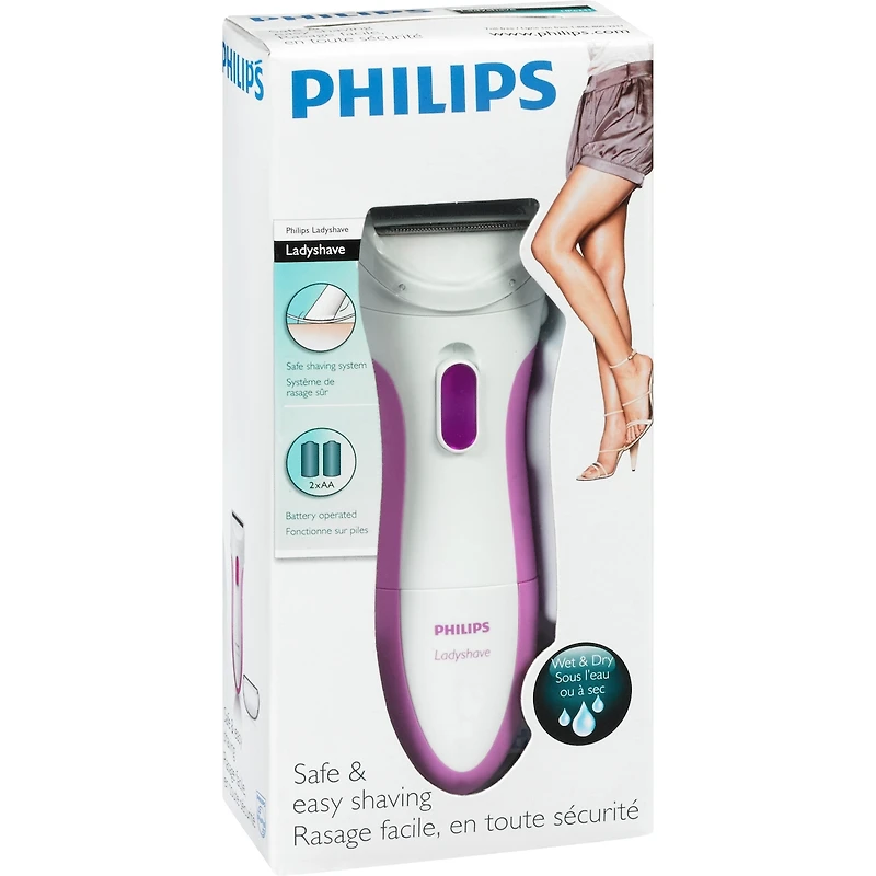 Rasoir électrique sans fil pour femme Philips SatinShave Essential, pour les jambes, peau sèche ou humide, HP6341/00