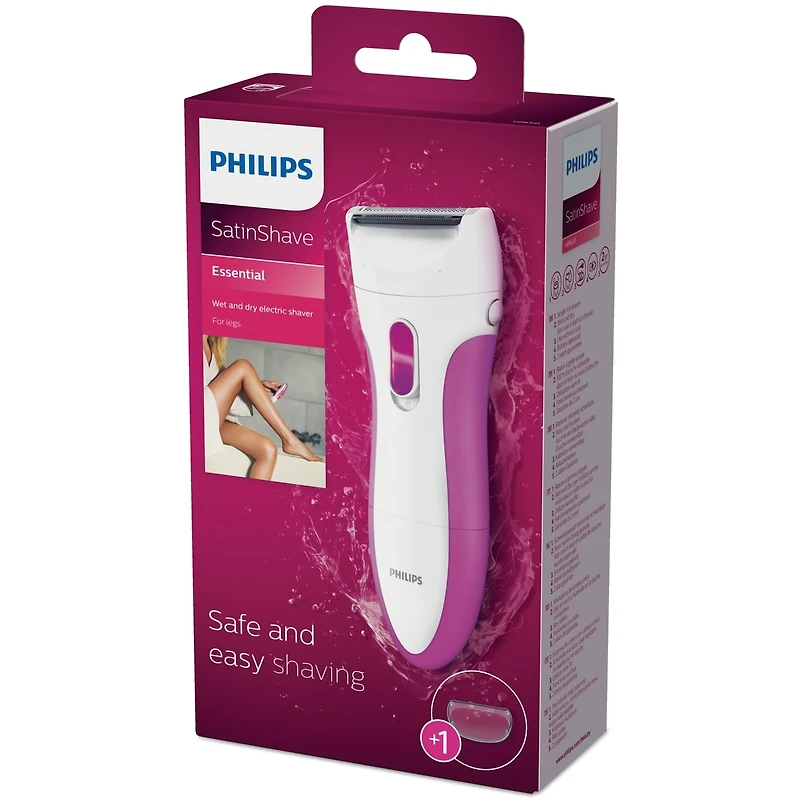 Rasoir électrique sans fil pour femme Philips SatinShave Essential, pour les jambes, peau sèche ou humide, HP6341/00