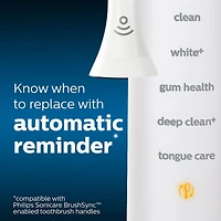 Têtes de brosse de rechange pour soin des gencives Philips Sonicare Premium avec puce RFID, blanc, emballage de 2, HX9052/65