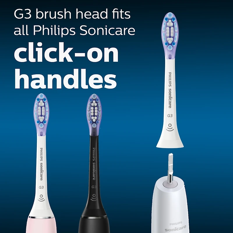 Têtes de brosse de rechange pour soin des gencives Philips Sonicare Premium avec puce RFID, blanc, emballage de 2, HX9052/65