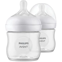 Biberon naturel Philips Avent avec tétine Natural Response, transparent, 4oz, 2pk, SCY900/02