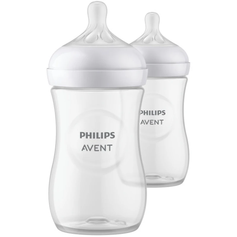 Biberon naturel Philips Avent avec tétine Natural Response, transparent, 9oz, 2pk, SCY903/02