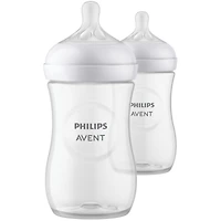 Biberon naturel Philips Avent avec tétine Natural Response, transparent, 9oz, 2pk, SCY903/02