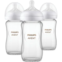 Biberon en verre naturel Philips Avent avec tétine Natural Response, 3pk, SCY913/03