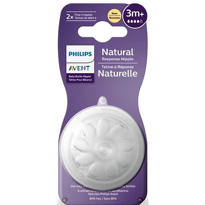 Natural Response Nipple Flow 4, 3M+, 2 pack, SCY964/02