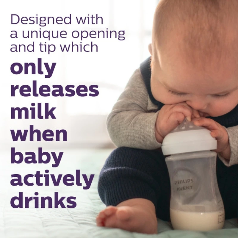 Natural Baby Bottle With Natural Response Nipple, Clear, 9oz, pack