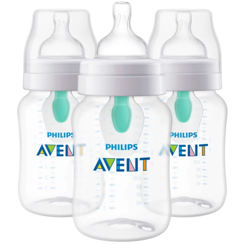 Avent Anti-colic Baby Bottle with AirFree Vent, 9oz, 3 pack, SCY703/03