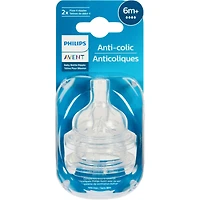 Tétine pour biberon Philips Avent anti-colique à bébit 4, ens. de 2, SCY764/02