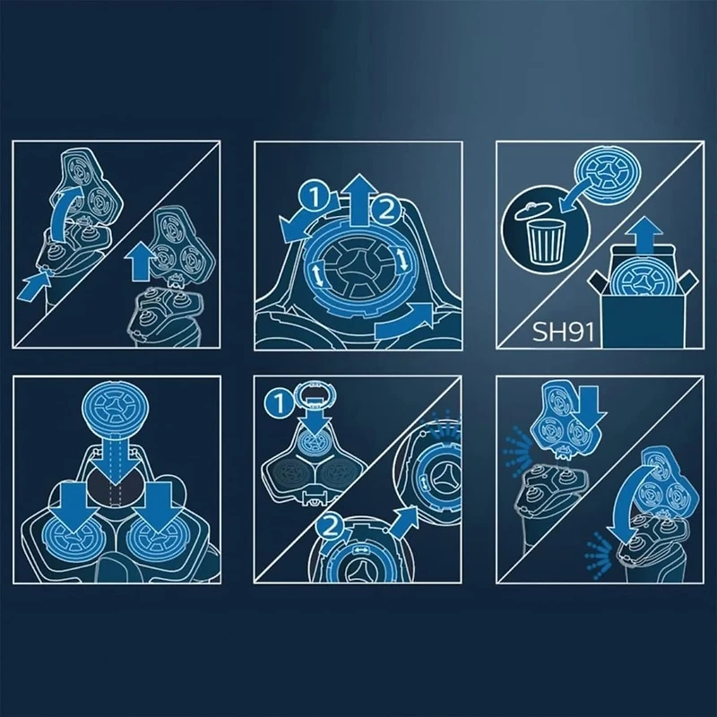 Têtes de rasoir de rechange Philips pour les rasoirs de série 9000