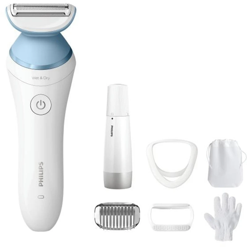 Rasoir pour femmes série 8000 de Philips avec épilateur pour les poils du visage, utilisation avec ou sans fil pour usage humide et sec, 5 accessoires, BRL166/91