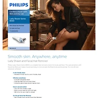 Rasoir pour femmes série 8000 de Philips avec épilateur pour les poils du visage, utilisation avec ou sans fil pour usage humide et sec, 5 accessoires, BRL166/91
