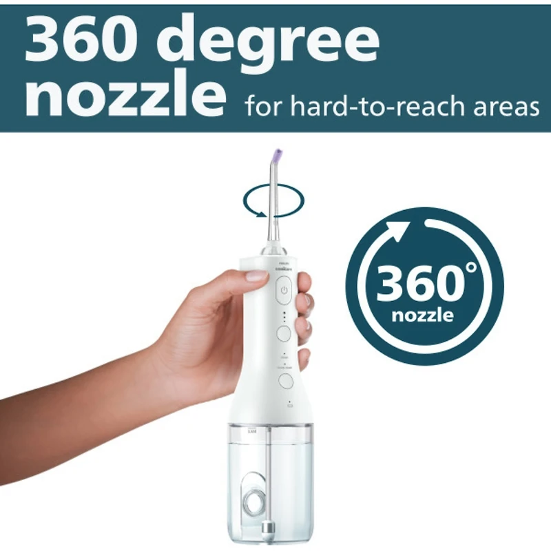 Power Flosser 3000 sans fil, irrigateur buccal, blanc, HX3806/21