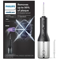 Power Flosser 3000 sans fil, irrigateur buccal, noir, HX3806/23