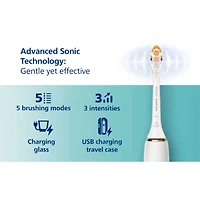 Brosse à dents électrique rechargeable Philips Sonicare DiamondClean Smart 9700, Or rose, HX9957/81