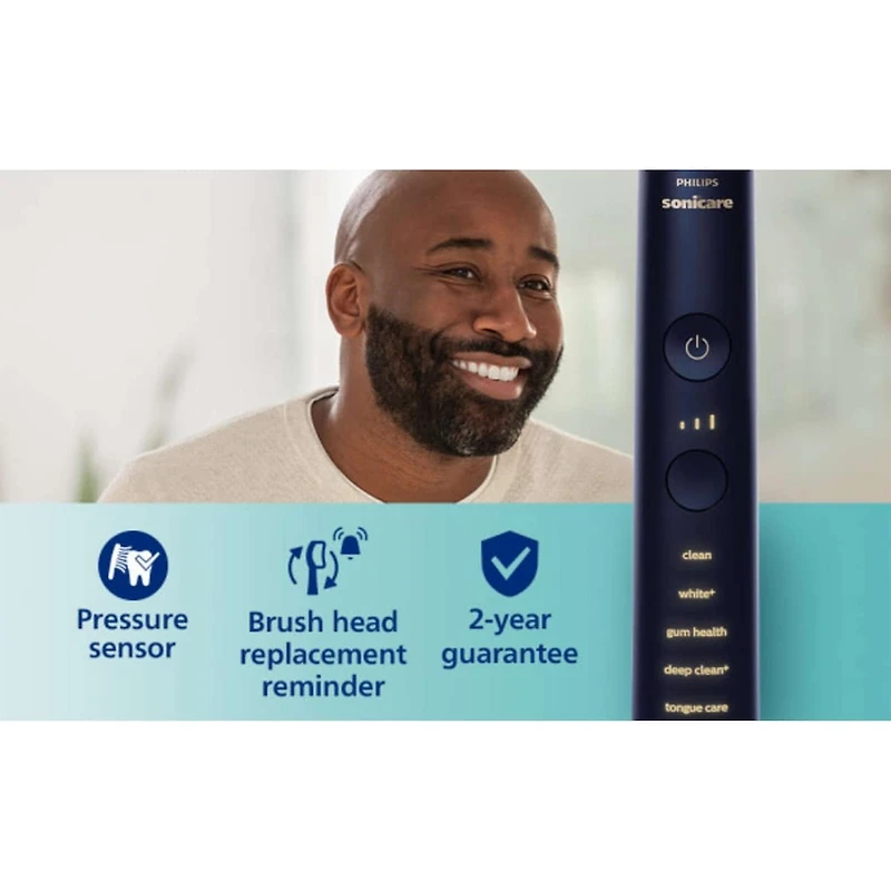 Brosse à dents électrique rechargeable Philips Sonicare DiamondClean Smart 9700, Bleu lunaire, HX9957/71