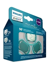 Philips Avent Ultra Air day time/night time Pacifier 6-18m, deep opal / sleeping moon, 3 pack, SCF085/68